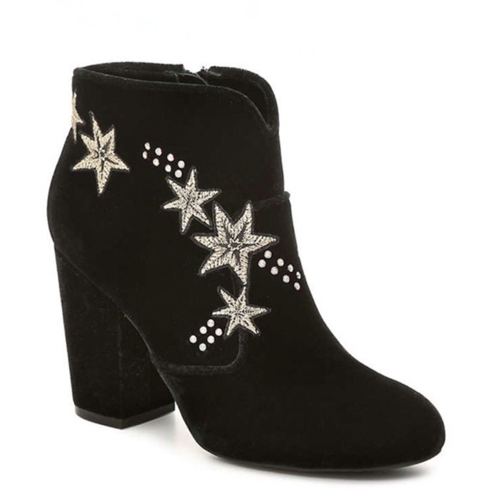 Mix No. 6 Izadora Black Velvet Star Heeled Booties
